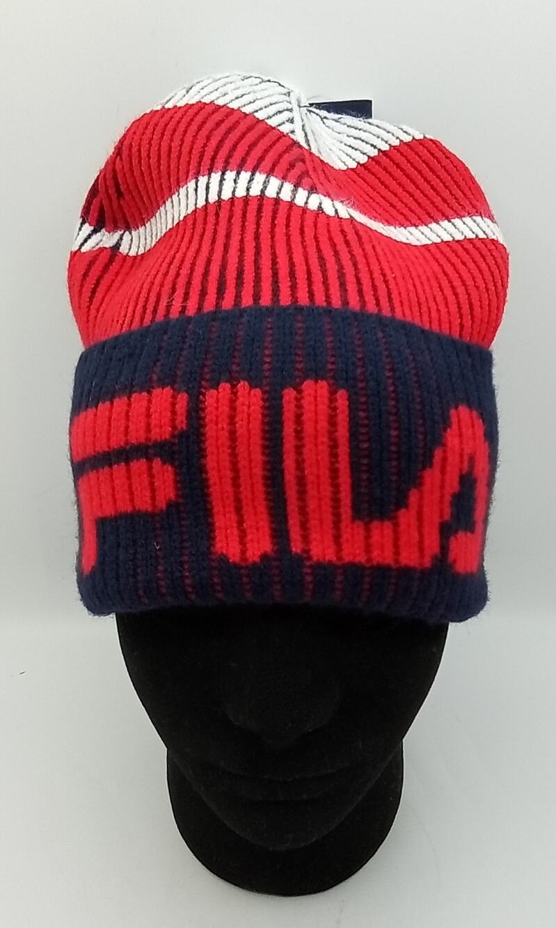 FILA Cuffed Knit Beanie Peacoat Red/White/Blue Adult